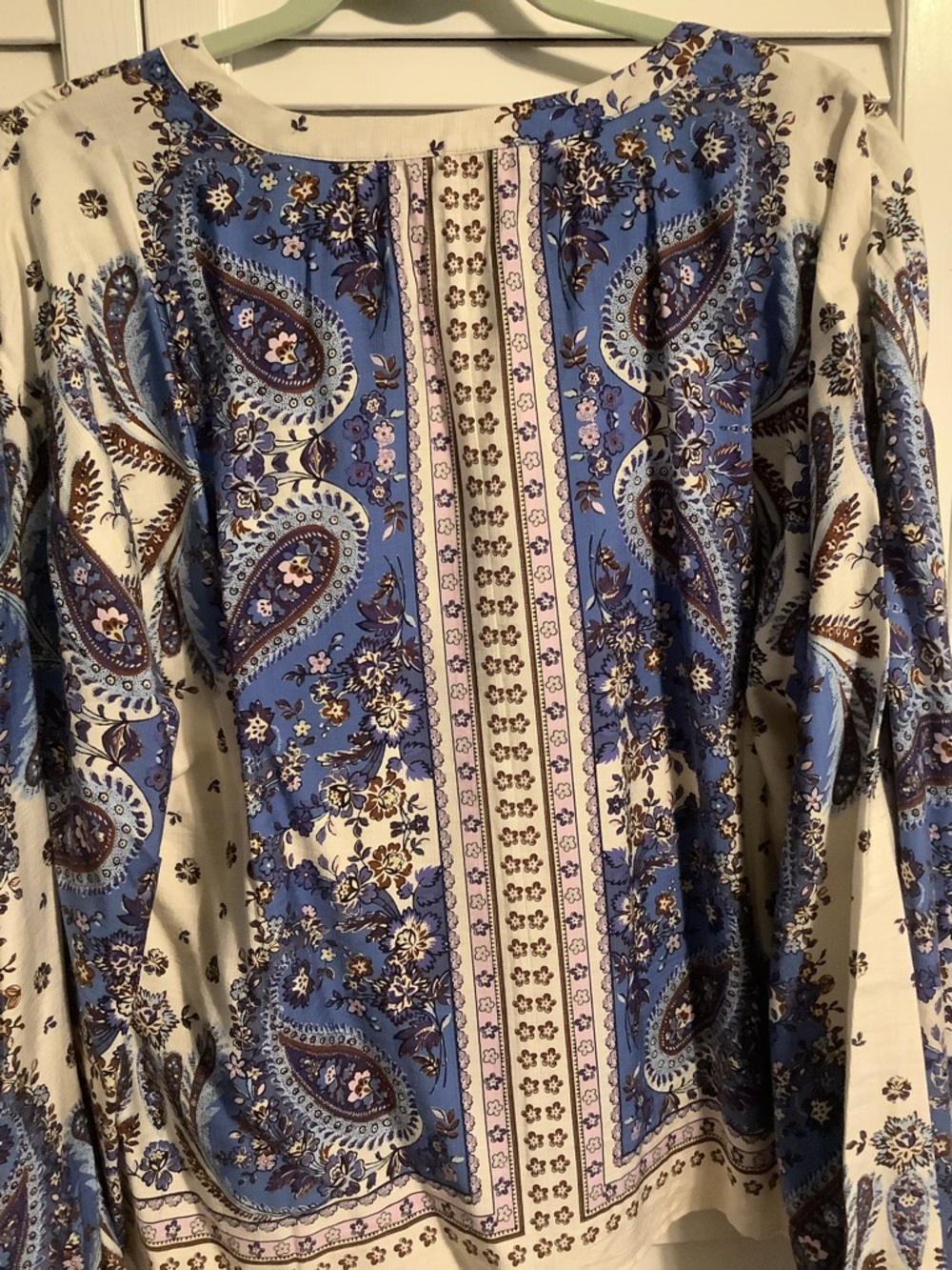 NWT! LOFT Blue Paisley V-Neck Blouse